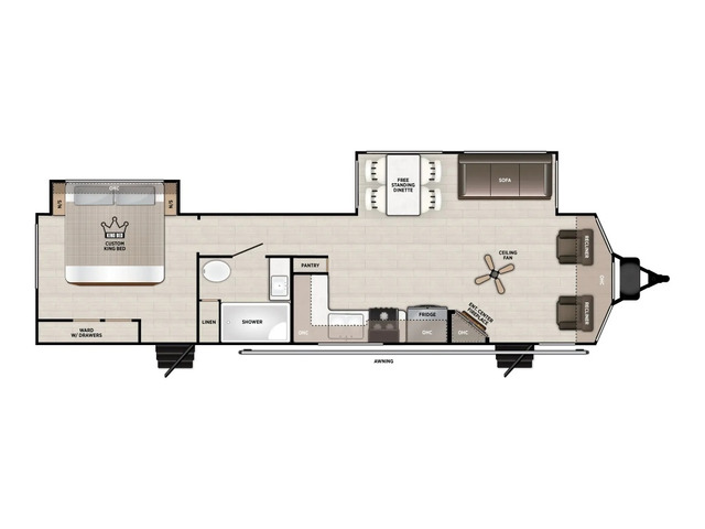 Salem Villa Park Trailer Model 353FLFB by Forest River Floorplan