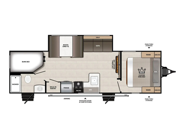 Cruise Lite Travel Trailer Model 263BHXL by Forest River Floorplan