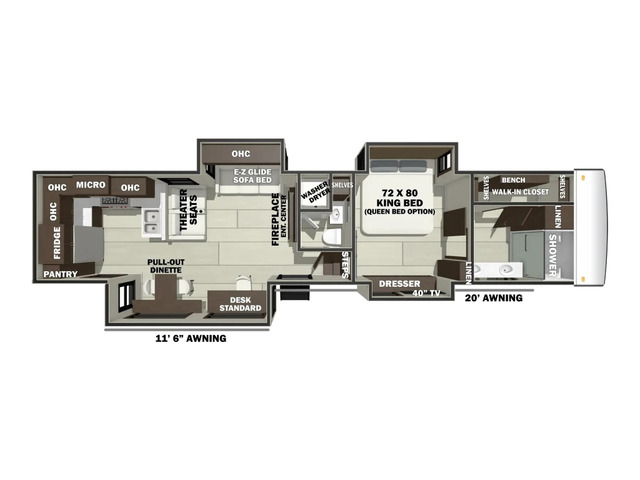 Riverstone Fifth Wheel Model 39RKFB by Forest River Floorplan
