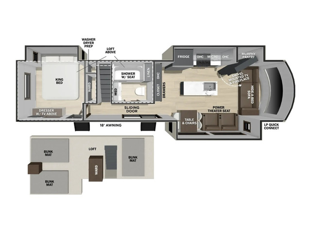 Cottage Park Trailer Model 40CDL by Forest River Floorplan