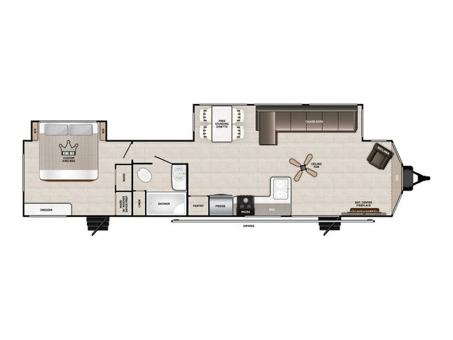 Salem Villa Park Trailer Model 40FDEN by Forest River Floorplan