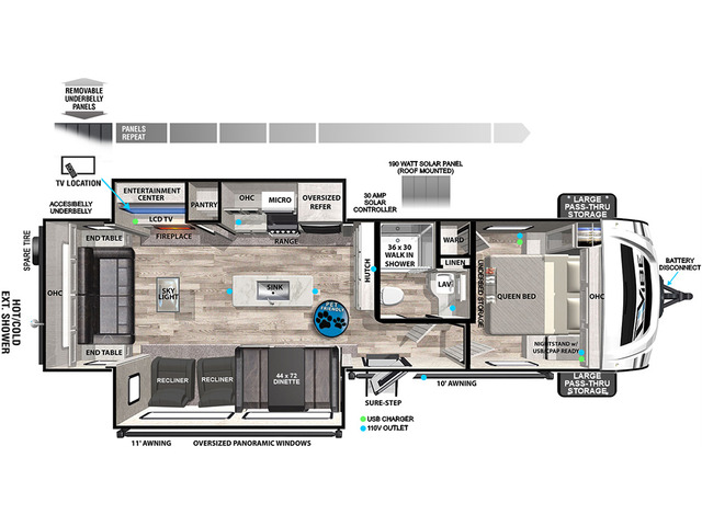 Vibe Travel Trailer Model 28RL by Forest River Floorplan