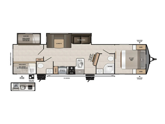 Hemisphere Travel Trailer Model 314BUD by Forest River Floorplan