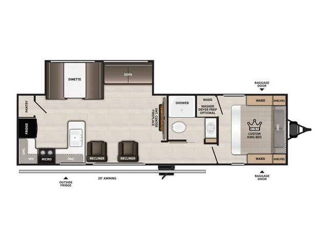 Salem Travel Trailer Model 27RK by Forest River Floorplan