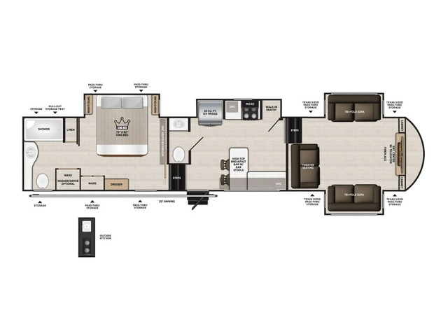 Hemisphere Elite Fifth Wheel Model 36FL by Forest River Floorplan
