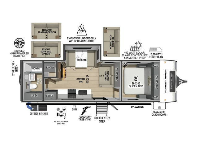 Surveyor Legend Travel Trailer Model 252RBLE by Forest River Floorplan