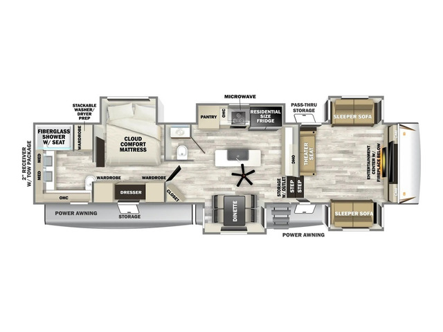 Sabre Fifth Wheel Model 37FLH by Forest River Floorplan