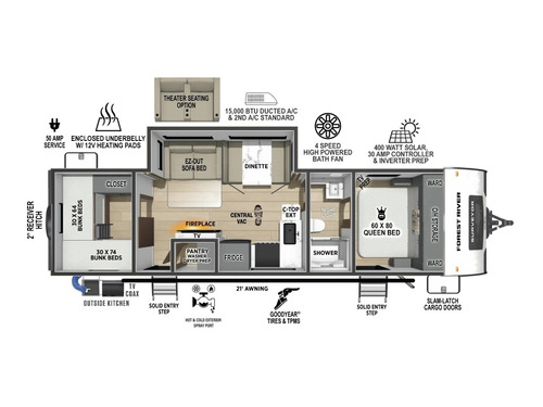 Surveyor Legend 296QBLE floorplan