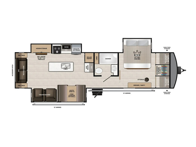 Hemisphere Travel Trailer Model 308RL by Forest River Floorplan