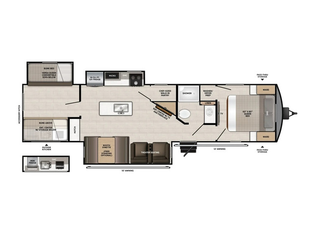 Hemisphere Travel Trailer Model 310BHI by Forest River Floorplan