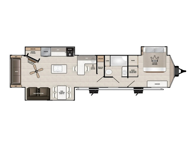 Salem Villa Park Trailer Model 40RLB by Forest River Floorplan
