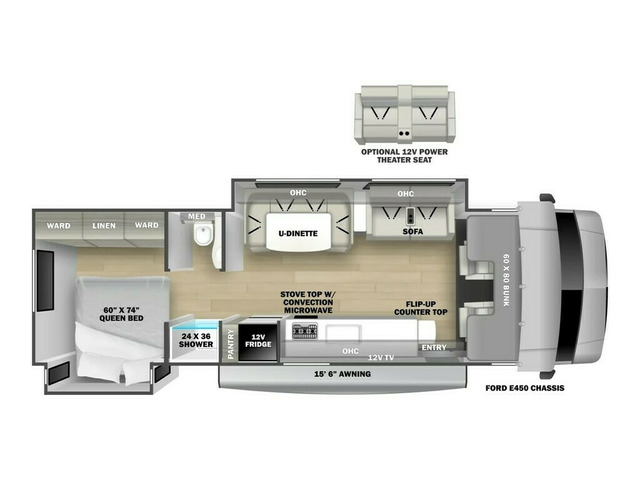 Sunseeker Classic Class C Motorhome Model 3010DS by Forest River Floorplan