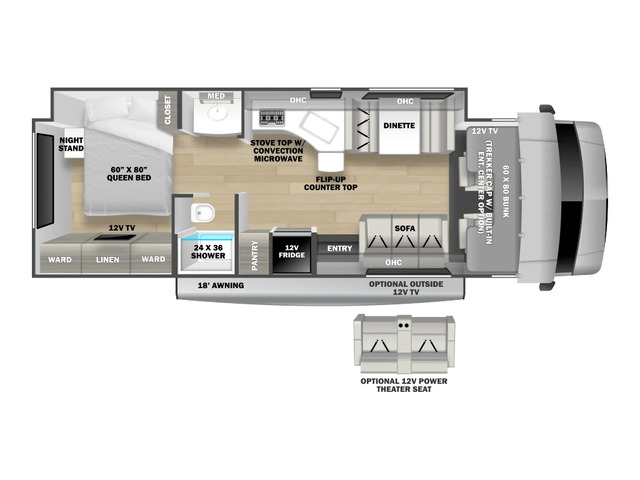 Sunseeker Classic Class C Motorhome Model 3050S by Forest River Floorplan