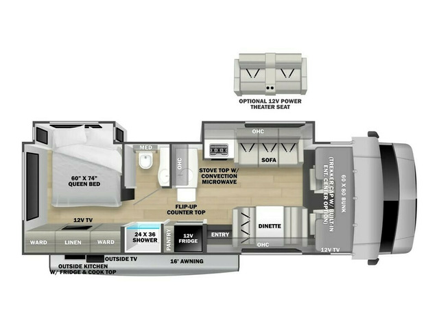 Sunseeker Classic Class C Motorhome Model 2860DS by Forest River Floorplan