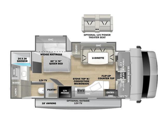 Sunseeker Classic Class C Motorhome Model 2440DS by Forest River Floorplan