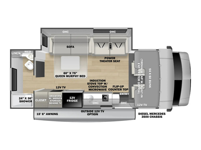 Sunseeker MBS Class C Motorhome Model 2400T by Forest River Floorplan