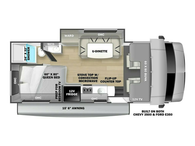 Sunseeker LE Class C Motorhome Model 2150SLE by Forest River Floorplan