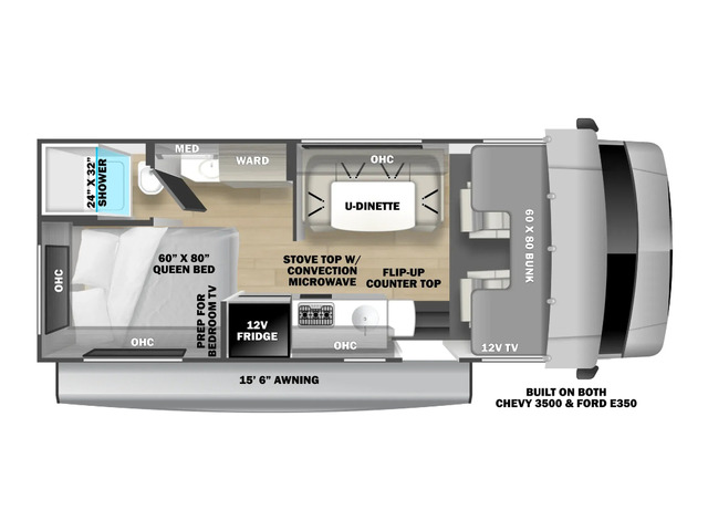 Sunseeker LE Class C Motorhome Model 2350SLE by Forest River Floorplan