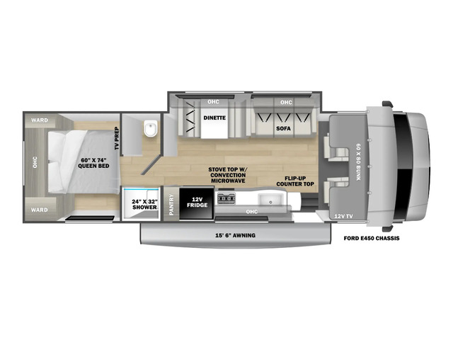 Sunseeker LE Class C Motorhome Model 2850SLE by Forest River Floorplan