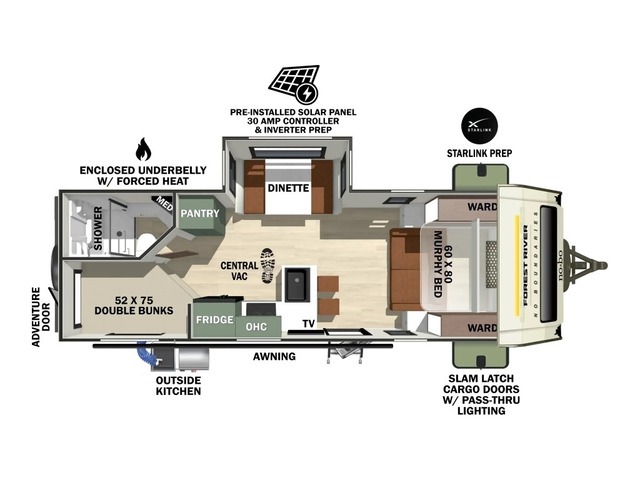 No Boundaries (NOBO) Travel Trailer Model NB20.3 by Forest River Floorplan