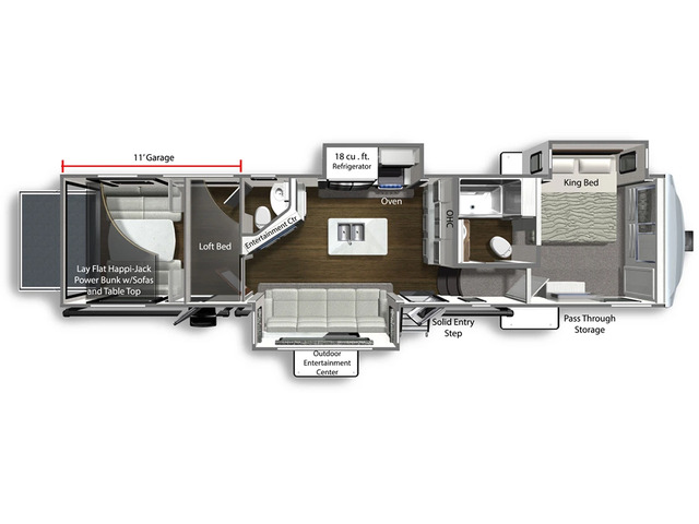 Voltage Toy Hauler (Fifth Wheel) Model 3675 by Dutchmen Floorplan