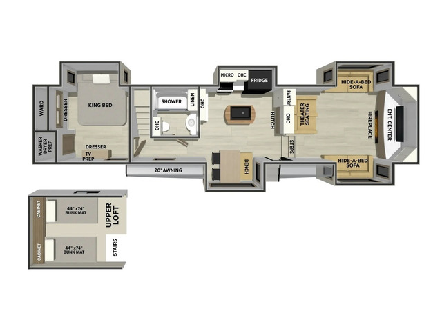 Sierra Fifth Wheel Model 3990FL by Forest River Floorplan