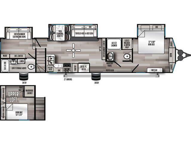 Sierra Destination Park Trailer Model 400BH by Forest River Floorplan