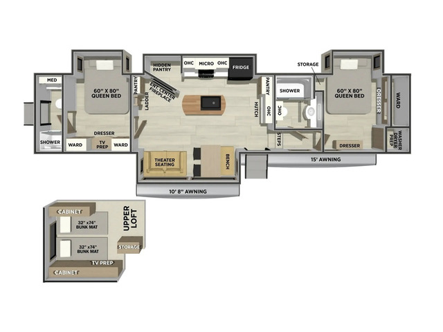 Sierra Fifth Wheel Model 4002FB by Forest River Floorplan