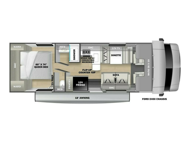Sunseeker LE Class C Motorhome Model 2950LE by Forest River Floorplan