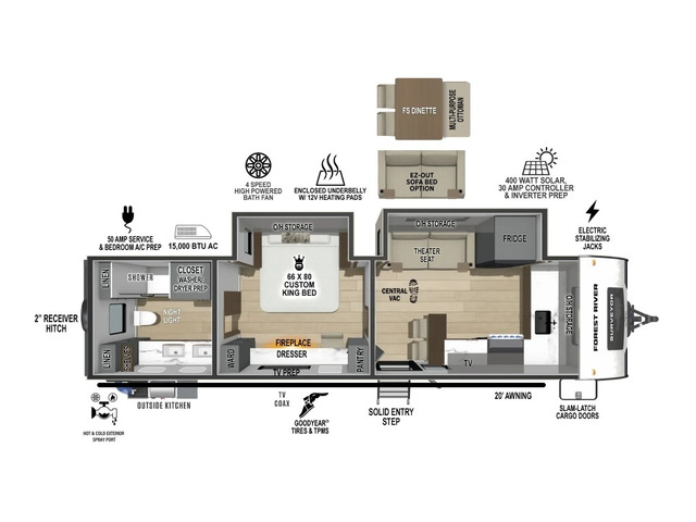 Grand Surveyor Travel Trailer Model 268FKBS by Forest River Floorplan