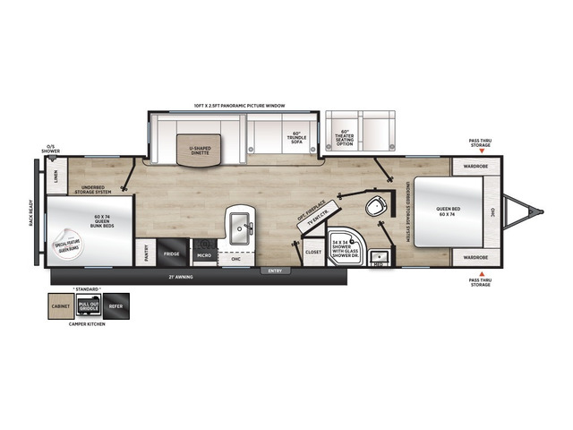 Catalina Legacy Travel Trailer Model 293TQBSCK by Coachmen Floorplan
