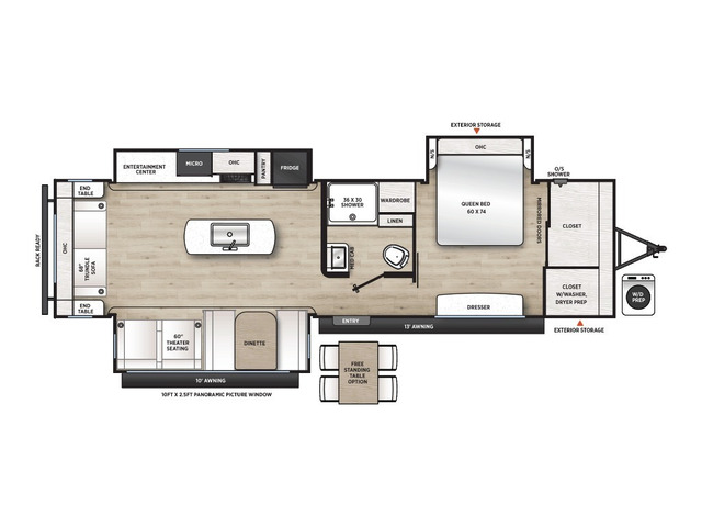 Catalina Legacy Travel Trailer Model 313RLTS by Coachmen Floorplan