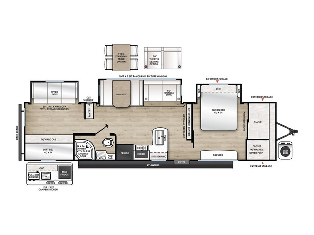 Catalina Legacy Travel Trailer Model 343BHTS by Coachmen Floorplan