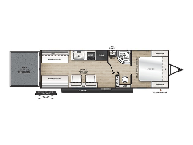Catalina Trail Blazer Toy Hauler (Travel Trailer) Model 26TH by Coachmen Floorplan