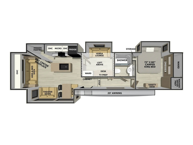 Sierra Fifth Wheel Model 4003MB by Forest River Floorplan
