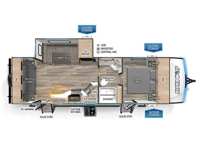 Alpha Wolf Travel Trailer Model 2500RL by Forest River Floorplan