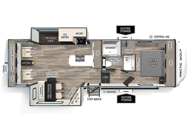 Arctic Wolf Fifth Wheel Model 27SGS by Forest River Floorplan