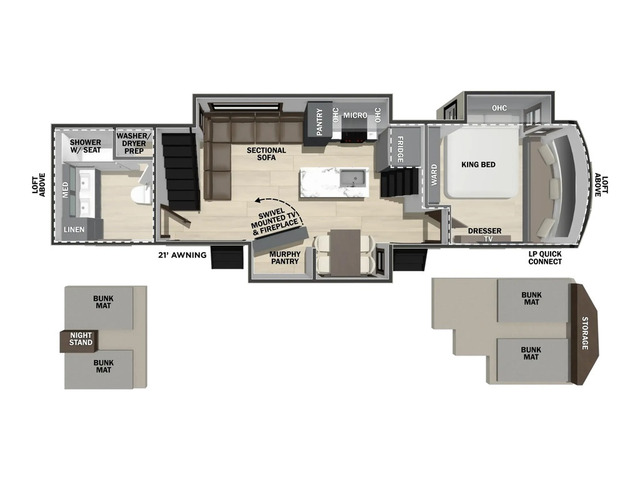 Cottage Park Trailer Model 40CBK by Forest River Floorplan