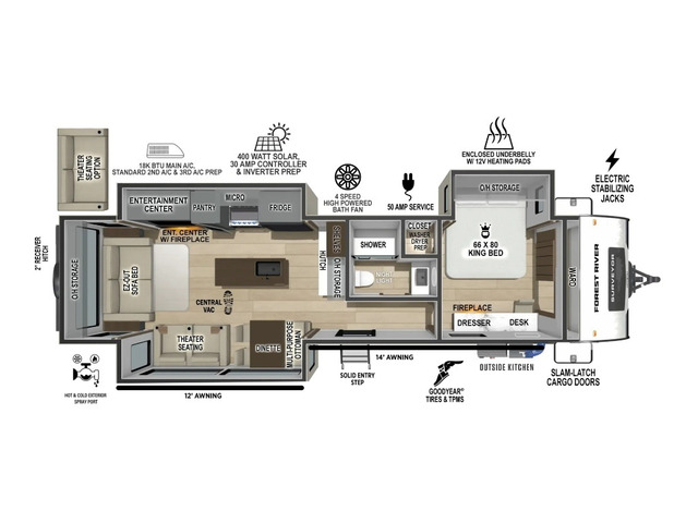 Grand Surveyor Travel Trailer Model 305RLBS by Forest River Floorplan