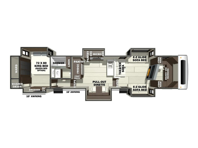 Riverstone Fifth Wheel Model 425FO by Forest River Floorplan