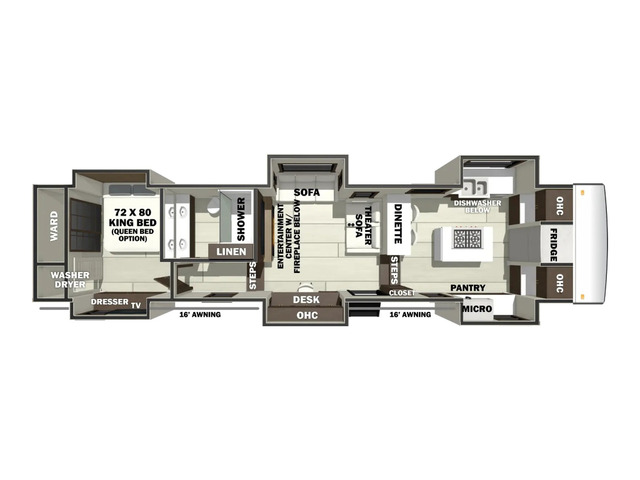 Riverstone Fifth Wheel Model 421FK by Forest River Floorplan