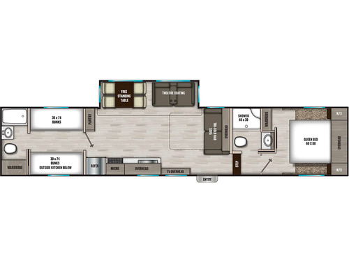 Chaparral Lite 368TBH floorplan