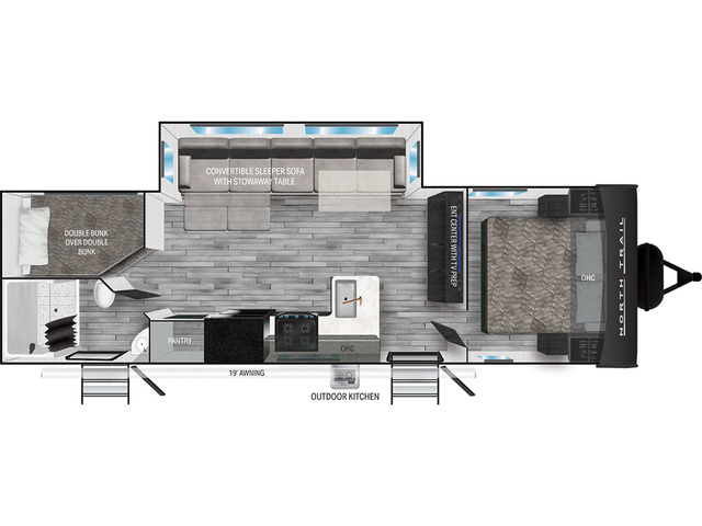 North Trail Travel Trailer Model 27DBH by Heartland Floorplan