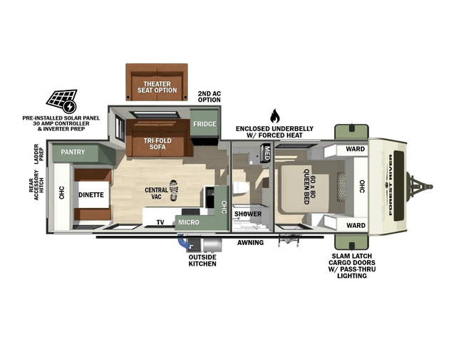 No Boundaries (NOBO) Travel Trailer Model NB20.7 by Forest River Floorplan