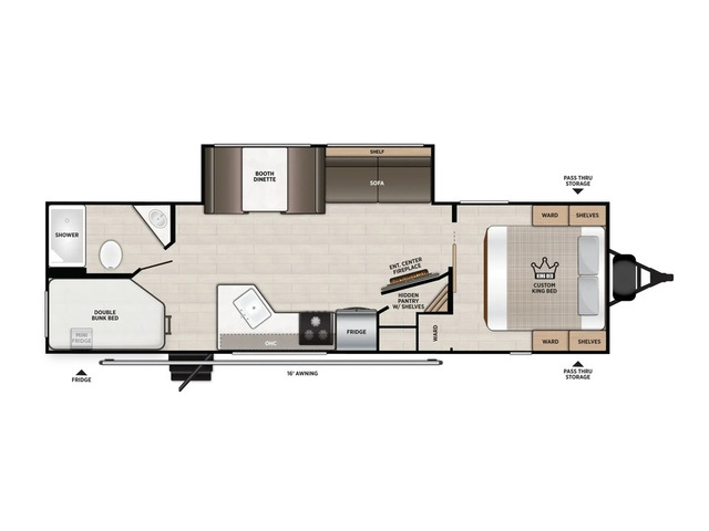 Cruise Lite Travel Trailer Model 26ICE by Forest River Floorplan