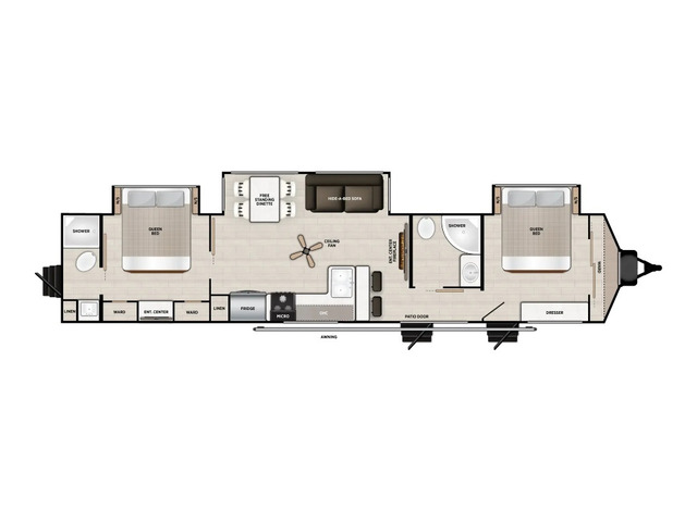 Salem Villa Park Trailer Model 42DMS by Forest River Floorplan