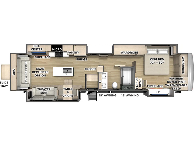 River Ranch Fifth Wheel Model 393RL by Palomino Floorplan