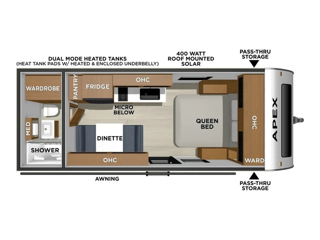 Apex Nano Travel Trailer Model 187RB by Coachmen Floorplan