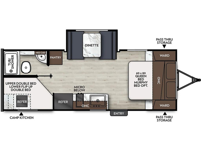 Apex Nano Travel Trailer Model 208BHS by Coachmen Floorplan