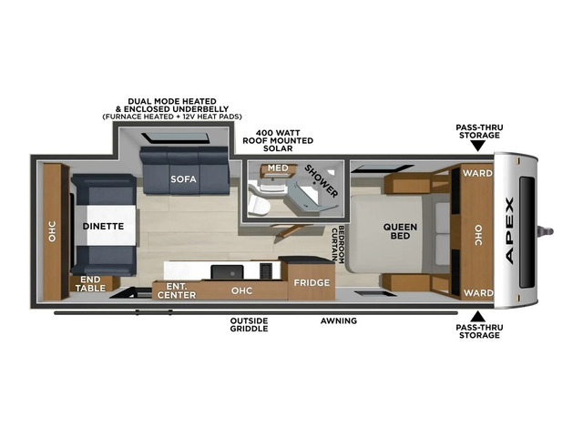 Apex Nano Travel Trailer Model 213RDS by Coachmen Floorplan